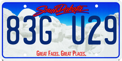 SD license plate 83GU29