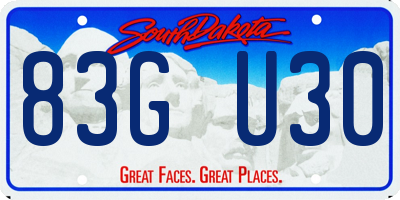 SD license plate 83GU30