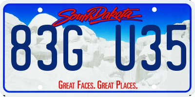SD license plate 83GU35