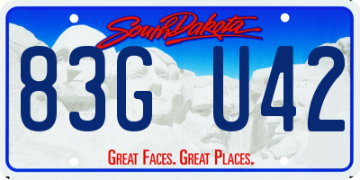 SD license plate 83GU42