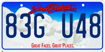 SD license plate 83GU48