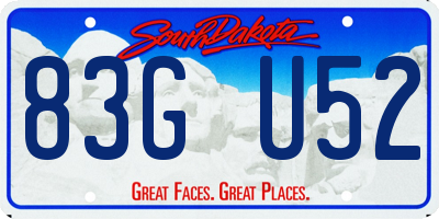 SD license plate 83GU52