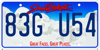 SD license plate 83GU54