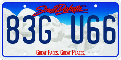 SD license plate 83GU66