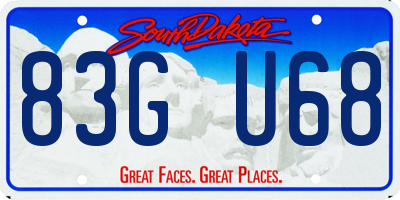 SD license plate 83GU68