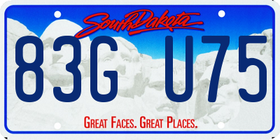 SD license plate 83GU75