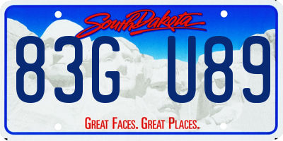 SD license plate 83GU89