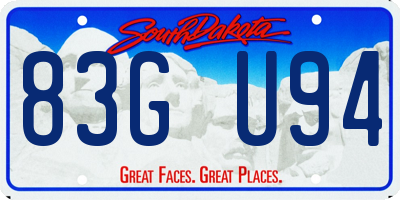 SD license plate 83GU94