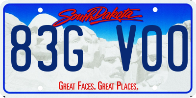 SD license plate 83GV00