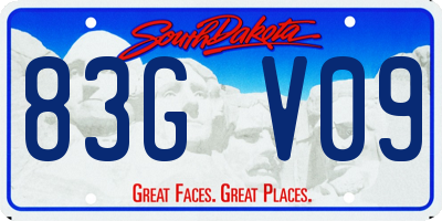 SD license plate 83GV09