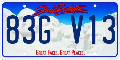 SD license plate 83GV13