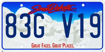 SD license plate 83GV19