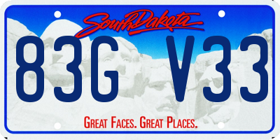 SD license plate 83GV33