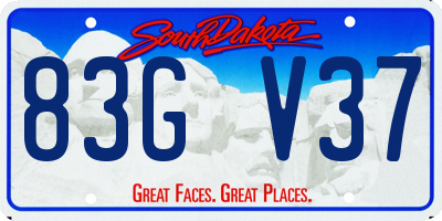SD license plate 83GV37