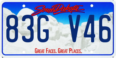SD license plate 83GV46
