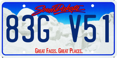 SD license plate 83GV51