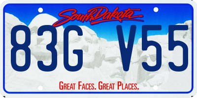 SD license plate 83GV55