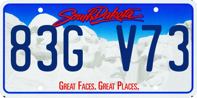 SD license plate 83GV73