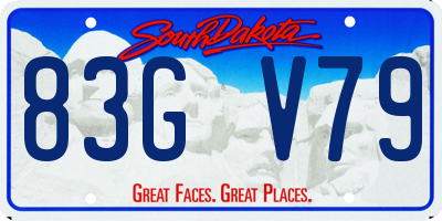 SD license plate 83GV79