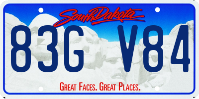 SD license plate 83GV84