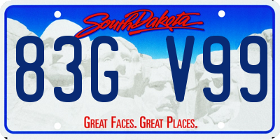 SD license plate 83GV99