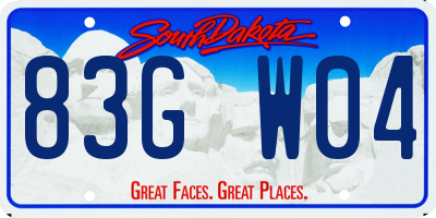SD license plate 83GW04