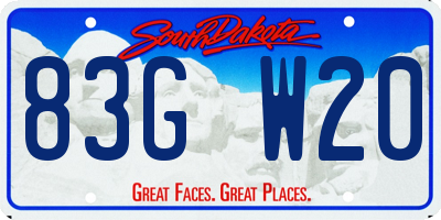 SD license plate 83GW20