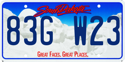 SD license plate 83GW23
