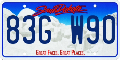 SD license plate 83GW90