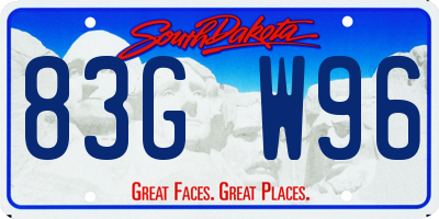 SD license plate 83GW96