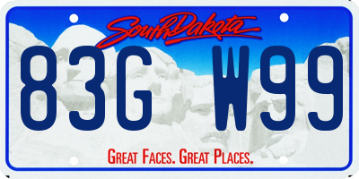 SD license plate 83GW99