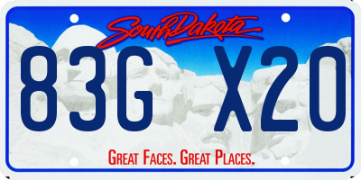 SD license plate 83GX20