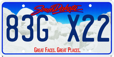 SD license plate 83GX22