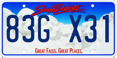 SD license plate 83GX31