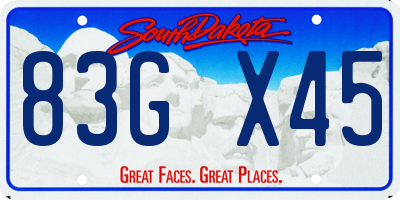 SD license plate 83GX45