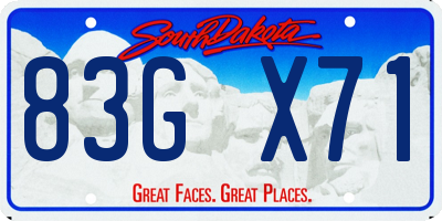 SD license plate 83GX71
