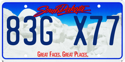 SD license plate 83GX77