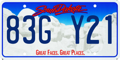 SD license plate 83GY21