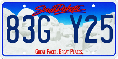 SD license plate 83GY25