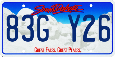 SD license plate 83GY26
