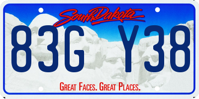 SD license plate 83GY38