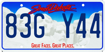 SD license plate 83GY44