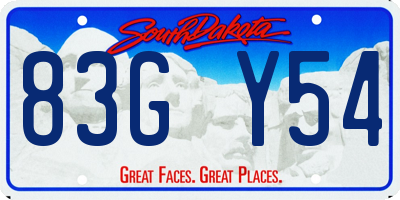 SD license plate 83GY54