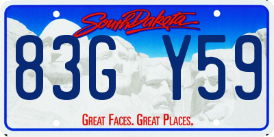 SD license plate 83GY59