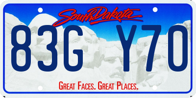 SD license plate 83GY70