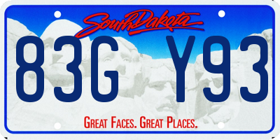 SD license plate 83GY93