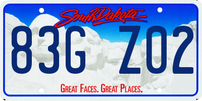 SD license plate 83GZ02