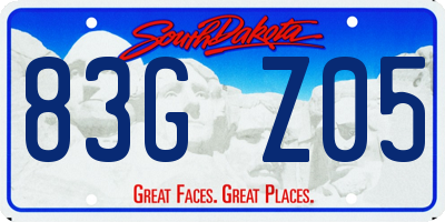 SD license plate 83GZ05