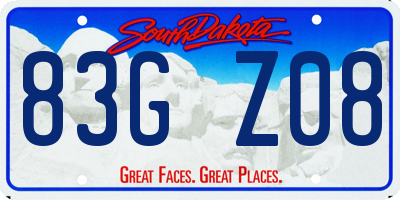 SD license plate 83GZ08