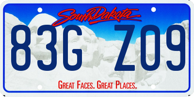 SD license plate 83GZ09